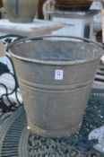 A galvanised bucket.