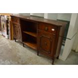 A mahogany open bookcase/cupboard.