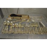 Reed & Barton, a sterling silver six place canteen of cutlery to include various serving spoons