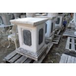 A good pair of marble square shaped plinths.