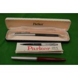 A Parker 61 fountain pen, boxed and another similar.