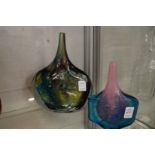 Two Medina slab sided glass vases.