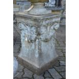 A classical style composite square shaped garden pedestal base.