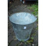 A galvanised bucket.