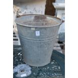 A galvanised bucket.