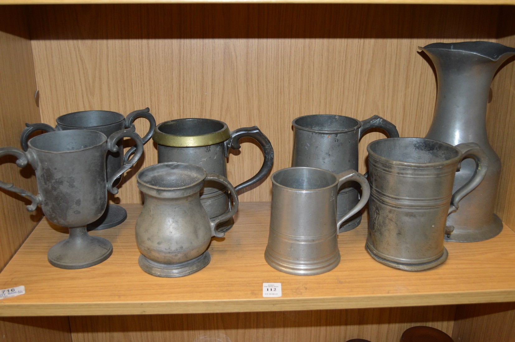 Early pewter tankards etc.