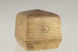 A BRASS SQUARE-FORM BOX BY HASUDA SHUGORO (1915-2010), in original box,