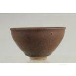 A CHINESE JIAN WARE BOWL, with hare's fur glaze, 12.5cm diameter.