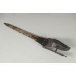 A RARE 16TH CENTURY SOUTH INDIAN TANJORE STEEL HOODED KATAR, 55cm long.