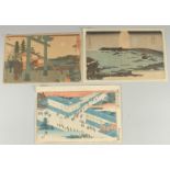 HIROSHIGE I UTAGAWA (1797-1858), & HIROSHIGE II UTAGAWA (1826-1869): FAMOUS PLACES OF EDO: three