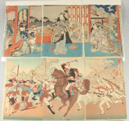 TOSHIMASA: SINO-JAPANESE WAR (c.1894), KUNITERU II (1830-1874): GENJI PICTURE (mid 19th century):
