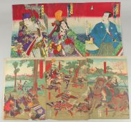 KUNICHIKA TOYOHARA (1835-1912): KABUKI ACTORS, & CHIKANOBU YOSHU (1838-1912): THE BATTLE OF