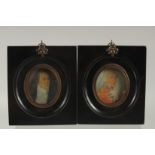 A PAIR OF FRAMED MINIATURES.