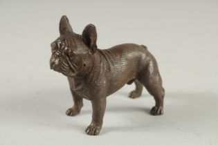 A BRONZE BULL DOG. 2.5ins long.