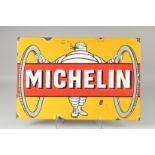 A LARGE TIN MICHELIN SIGN 14ins x 23ins