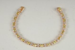 A SILVER GILT AND CZ BRACELET.