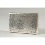 A GOOD NIELLO WORK SILVER SNUFF BOX.