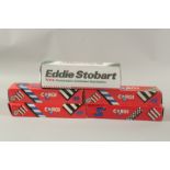AN EDDIE STOBART TEMPERATURE CONTROLLED DISTRIBUTION TRUCK, boxed and FOUR CORGI BOXED DK CAST