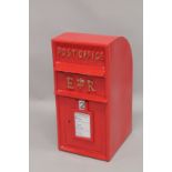 A REPLICA RED IRON POST BOX. 24ins high.