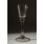 A LARGE PLAIN GEORGIAN GLASS with double knop stem. 6ins high.