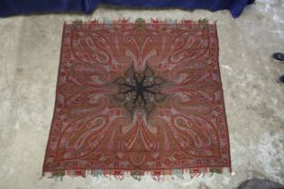 A KASHMIRI SHAWL 70ins x 68ins