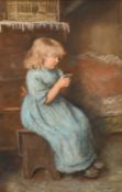Robert Gemmell Hutchison (1855-1936) Scottish, 'Poor Birdie', pastel, signed, 14" x 21.5" (36 x
