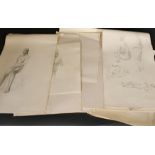 K. M. Ball, Circa 1950, a quantity of life drawings, pencil, some signed, some annotated Slade,