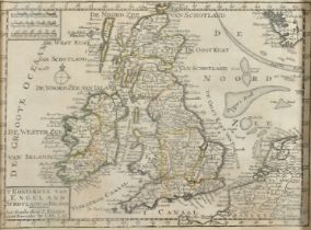 An 18th Century hand-coloured map of 'Glocester & Monmouth', engraved forJ. Harrison, 15" x 18" (