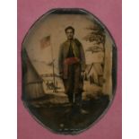 A 19th Century American Tintype photograph, probably Civil War subject, 4" x 3.25" (10 x 8cm).