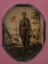 A 19th Century American Tintype photograph, probably Civil War subject, 4" x 3.25" (10 x 8cm).