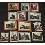 Margaret Hodgson, A set of thirteen colour wood engravings, Scenes in Kent, all signed and inscribed