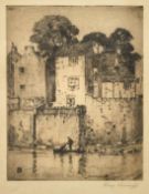 Percy Lancaster (b.1878) Old Houses, Barnard Castle, etching, with blind stamp, labels verso, 6.