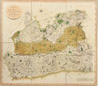 A New Map of Surry by John Cary, hand coloured, linen backed, 20.5" x 23.5" (52 x 60cm).