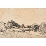 Leonard Russell Squirrell (1893-1979), a river view, etching, signed in pencil, plate size 6.5" x