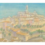 Doris McEwen, The Cathedral, Siena, colour woodcut, signed and numbered 16/100, 12.25" x 14", (