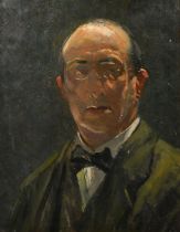 Paul Paul (1865-1937), a head study of a gentleman in a bow tie, oil on canvas, 18" x 14" (46 x