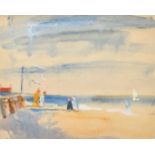 Jean Alexander (1911-1994), 'Near the Pier, Evening at Southwold 1950', watercolour, 10" x 12" (25 x