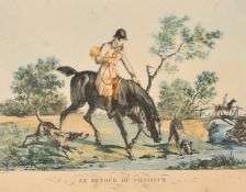 Debucourt after Carle Vernet, a pair of 19th Century French hunting prints, 12.75" x 15.75" (32.5