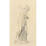 19th Century English School, a pencil study of 'Psyche' by Richard Westmacott, signed indistinctly