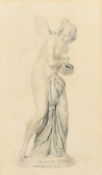 19th Century English School, a pencil study of 'Psyche' by Richard Westmacott, signed indistinctly