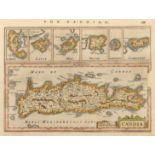 A hand coloured map of Candia (Crete), probably 17th Century, Mercator/Hondius, 6.25" x 8.25" (16