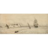 William Lionel Wyllie (1851-1931) British, rounding the headland, etching, signed in pencil, plate