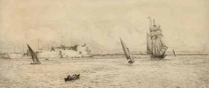 William Lionel Wyllie (1851-1931) British, rounding the headland, etching, signed in pencil, plate