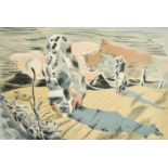 Paul Nash (1889-1946), Landscape of the Megaliths, lithograph, 20" x 30" (50 x 76cm), signed in