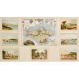 A 19th Century hand colourd engraved map of the Isle of Wight, 8" x 10.5", (20.5x26.5cm)