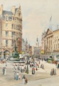 Charles James Lauder (1841-1920), a view of the Shaftesbury Memorial Fountain in Piccadilly