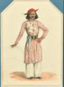 Early 19th Century British School, a study of an Indian Gentleman, watercolour, indistinctly signed,