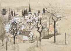 Valerie Thornton (20th Century), 'Village near Amboise', watercolour and gouache, The Minories,