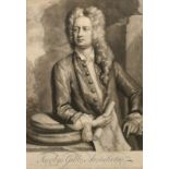 Pelham after Hysing, a portrait of Jacobus Gibbs architect, 14" x 10", (35.5x25.5cm) and an