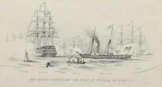 Her Majesty Inspecting The Fleet at Spithead 22nd June 1845, zincograph, published by Charpentier,
